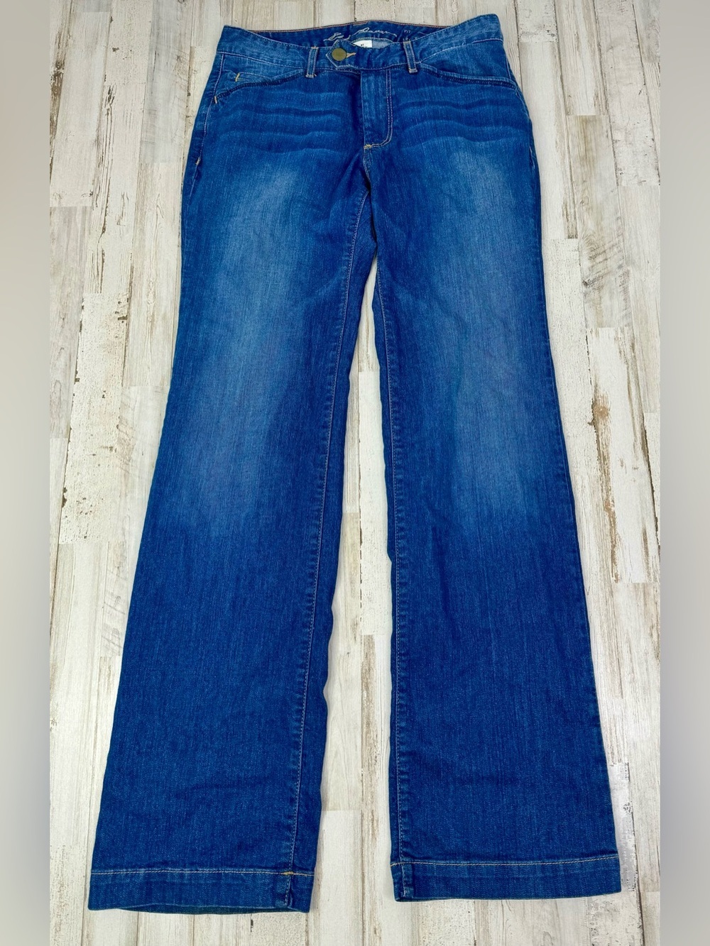 Eddie Bauer Womens Blue Jeans 6T (35x35) Curvy Straight Leg High Rise